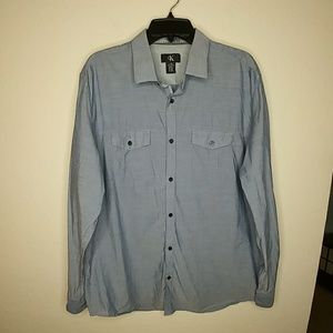 Calvin Klein Chambray Long Sleeve Button Up Shirt